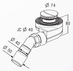 Nicoll Сифон для душевого поддона 0205246 – фотография-2