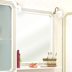 Sanflor Зеркало Каир 75 белое/патина золото – фотография-1