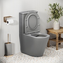 Grossman Унитаз компакт Color GR-4480GLMS светло-серый матовый – фотография-9