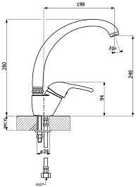 Florentina Смеситель "Омега AV" антрацит для кухонной мойки – фотография-2