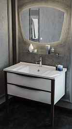  Мебель для ванной Риголетто 90 белый/орех – фотография-1