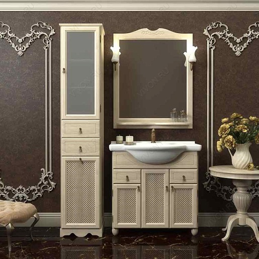 Opadiris Шкаф-пенал для ванной "Тибет 40" L светлое дерево – картинка-3