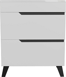 Mixline Тумба с раковиной Орион 70 2 ящика белая/графит – фотография-1