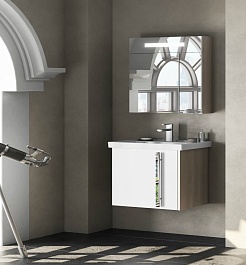  Зеркало-шкаф для ванной Стайл 70 белый/орегон – фотография-3