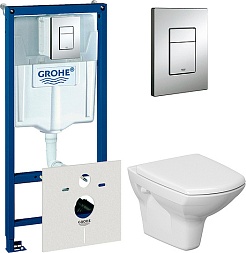 Cersanit Комплект: инсталляция Rapid SL 4 в 1 + унитаз Carina new clean on – фотография-1