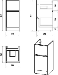 Misty Тумба под раковину Ингрид 40 под стиральную машину белая – фотография-13