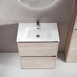 Sancos Тумба с раковиной Libra Floor 70 дуб галифакс натуральный раковина Element 71 CN7007 – фотография-2