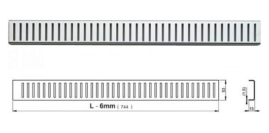 Alcaplast Решетка "Pure 750L" глянцевая – картинка-5