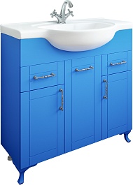 Sanflor Мебель для ванной Глория 85 L голубая матовая – фотография-6