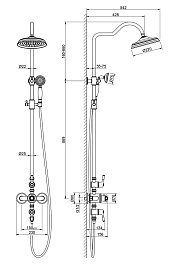 Aquatek Душевая система Классик AQ2563MB с термостатом, матовая черная – фотография-6
