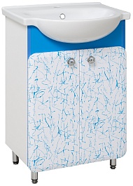 Runo Мебель для ванной Капри 55 синяя – фотография-2