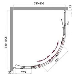 BelBagno Душевой уголок Sela 100/80 SELA-RH-2-100/80-P-Cr – фотография-2