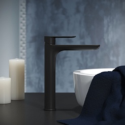 Aringa Смеситель для раковины чаши Рейн AR02014BL черный – фотография-3