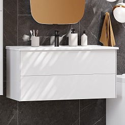 Акватон Мебель для ванной Сохо 100 R подвесная белая – фотография-3