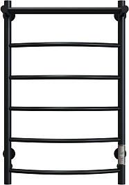 Aringa Полотенцесушитель электрический Берген 80x50 AR03007BL с полкой черный – фотография-1