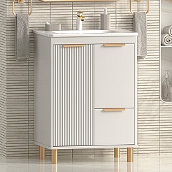 Brevita Тумба с раковиной Risacca Crema 60 серая – фотография-2