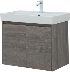 Aquanet Тумба под раковину Nova Lite 75 2 дверцы подвесная дуб рошелье – фотография-4