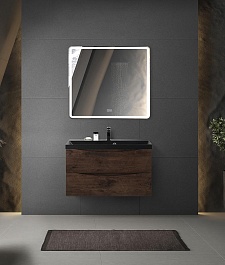 BelBagno Тумба с раковиной Marino 80 подвесная Rovere Moro с раковиной 80/45 AST-NERO – фотография-7
