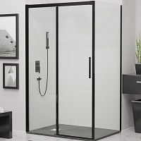RGW Душевой уголок Leipzig LE-41B (LE-12B + Z-050-2B) 130x100 профиль черный стекло прозрачное
