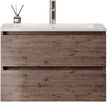 Teymi Тумба с раковиной Laina 75 подвесная дуб темный