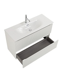 BelBagno Тумба с раковиной Uno mini 100 подвесная Bianco Opaco с раковиной BB-8099-3-100 – фотография-14