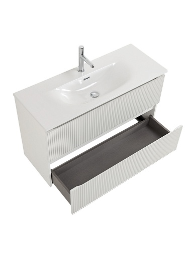 BelBagno Тумба с раковиной Uno mini 100 подвесная Bianco Opaco с раковиной BB-8099-3-100 – фотография-14