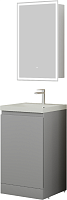 Style Line Мебель для ванной с кварцевой раковиной жасмин Батлер 50 серая Люкс антискрейтч Plus