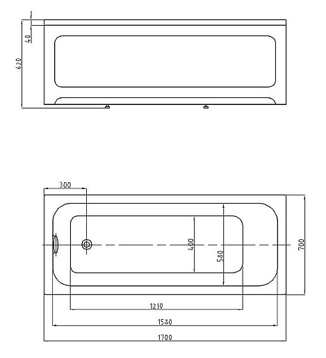 Aquatek Акриловая ванна Мия 170x70 – фотография-3