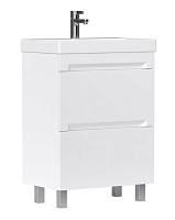 Equil Тумба с раковиной Corner 70 2 ящика напольная белая