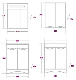 Onika Мебель для ванной "Лагуна-Квадро 60" белая – фотография-5