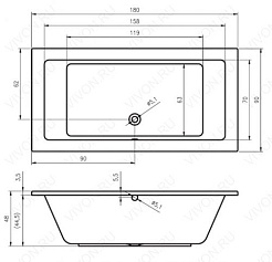 Riho Акриловая ванна Lusso 180x90 – фотография-2