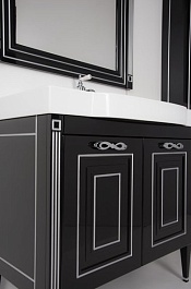 Aquanet Мебель для ванной Паола 90 Домино, черная/патина серебро (186393) – фотография-7