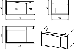 Brevita Мебель для ванной Cascade 80 подвесная белая – фотография-18