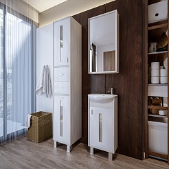 Бриклаер Тумба с раковиной Бали 40 светлая лиственница/белая – фотография-9