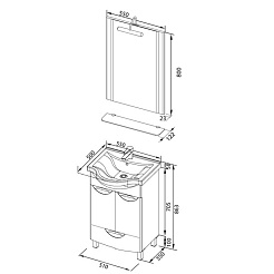 Aquanet Мебель для ванной "Асти 55 M" (178437) – фотография-5