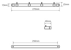 Bemeta Планка с крючками Omega 104606102 – фотография-2