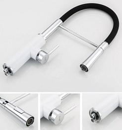 Frap Смеситель для кухни F4452-8 белый/хром – фотография-2