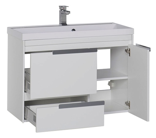 Aquanet Тумба с раковиной "Тиволи 90" белая – картинка-3