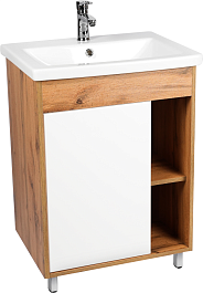 Viant Тумба под раковину Бостон 50 белая/дуб вотан – фотография-1