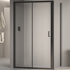 RGW Душевой уголок Passage PA-74B (PA-14B + Z-050-2B) 110x110 профиль черный стекло прозрачное – фотография-1