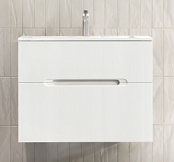 Jorno Тумба под раковину Modul 80 подвесная белая Mоl.01.77/P/W – фотография-1