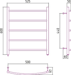 Стилье Полотенцесушитель электрический Формат 40 Л 600х500 – фотография-2