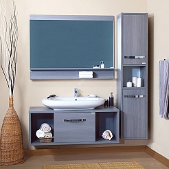 Бриклаер Зеркало для ванной "Куба 120" серая лиственница – фотография-2