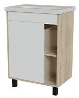 Mixline Тумба с раковиной Милтон 60 дуб сонома/белый