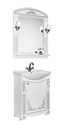 Водолей Тумба с раковиной "Кармен 65" R, белая/серебро – фотография-2