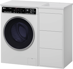 Brevita Мебель для ванной Grafit 100 R под стиральную машину белая – фотография-3