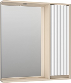 Brevita Зеркальный шкаф Balaton 75 R белый/бежевый – фотография-2