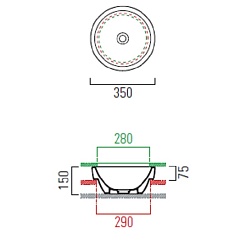 GSI Накладная раковина Panorama 668411 35 см – фотография-2