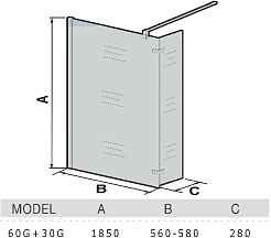 WeltWasser Душевая перегородка WW400 Walk-In 60G+30G – фотография-6