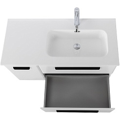 Cezares Тумба с раковиной Eco Cer-N 100-1 R bianco lucido CZR-8095-100-R ручки матовые чёрные – фотография-8